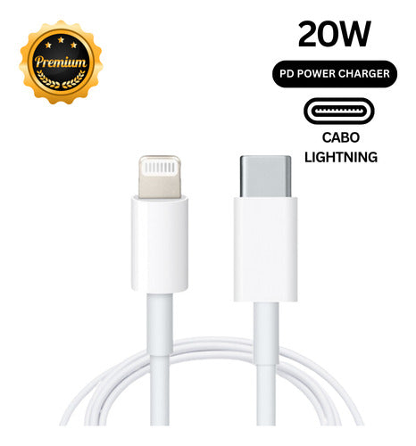 Carregador Automotivo + Cabo Para iPhone 11 12 14 Tipo C 20w