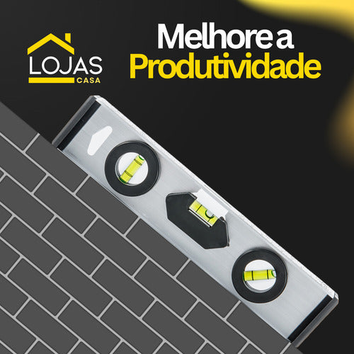 Nivel De Aluminio 3 Bolhas 12 Pol. 355mm Obra Profissional