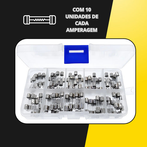 100 Peças Fusível De Vidro Pequeno 5x20 0,5a 500ma