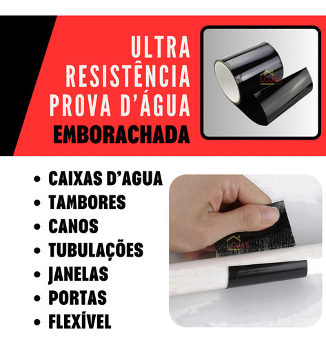 Fita Adesiva Reparos Impermeável Vedação Vazamento Cano Flex