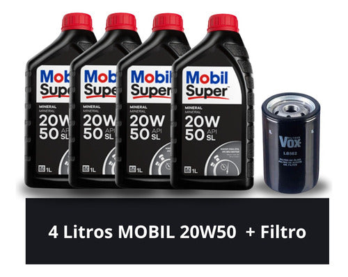Kit Troca De Óleo Mobil 20w50 E Filtro Motor Ap 1.6 1.8 2.0