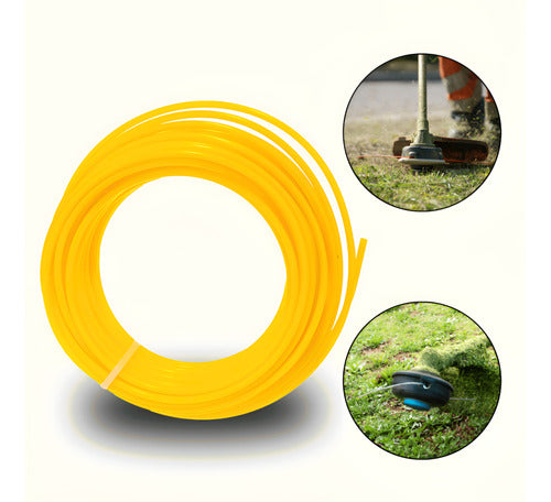 Fio De Nylon Roçadeira Cortar Grama 3mm Quad 15m Amarelo