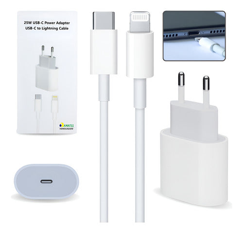 Carregador Fonte Turbo 25w  Cabo Para iPhone 7 8 11 12 13 14