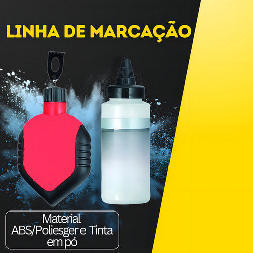 Carretel De Linha Lojas Casa 30m Com Pó De Giz Para Marcação Em Construção