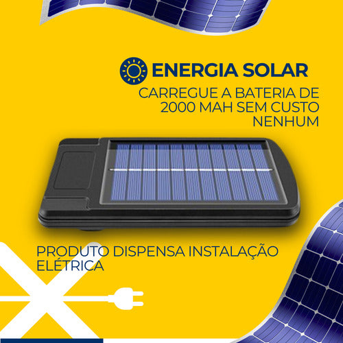 Poste Energia Solar Led Sensor Presença Super Forte Holofote