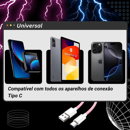 Cabo Usb Turbo Color Para Samsung Motorola LG A20 A32 A52 A7