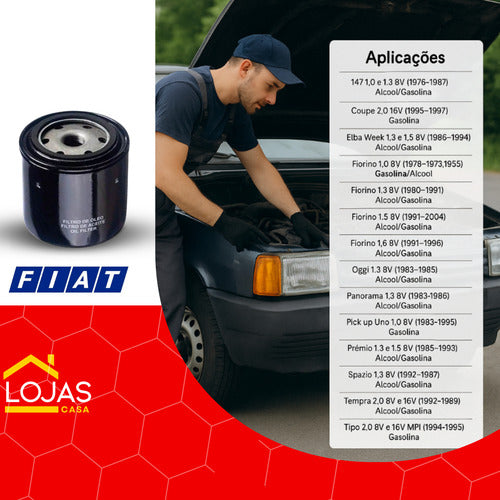 Filtro De Oleo Para Fiasa Fiat 147, Uno, Fiorino Tipo, Elba