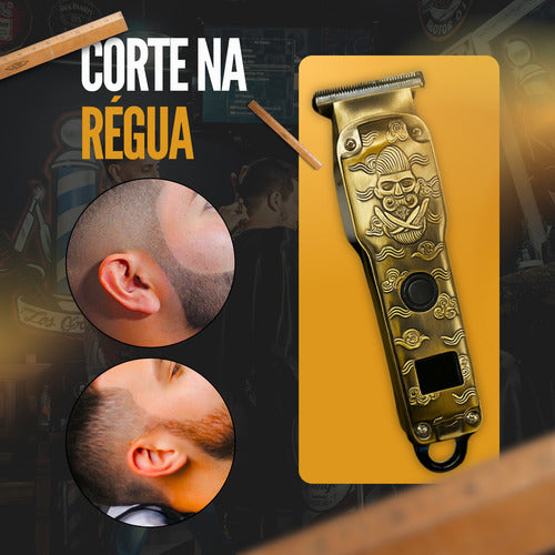 Máquina De Cortar Cabelo Dragão Com Visor Recarregável