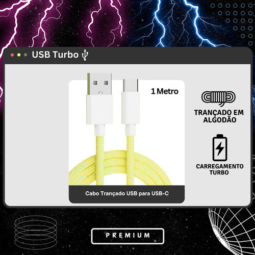 Cabo Usb Turbo Color Para Samsung Motorola LG A20 A32 A52 A7
