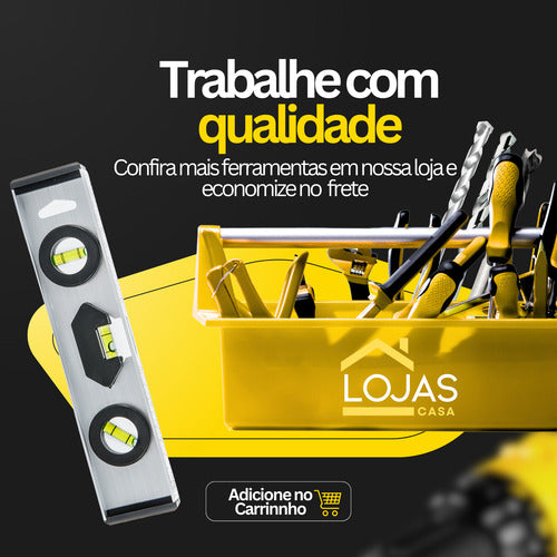 Nivel De Aluminio 3 Bolhas 12 Pol. 355mm Obra Profissional