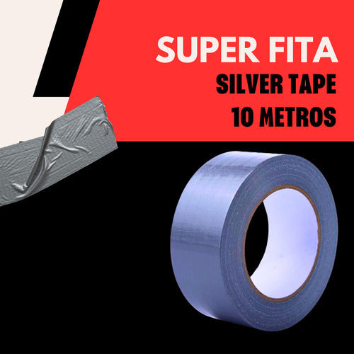 Rolo Fita Adesiva Silver Tape Multiuso Prova Dágua 10 Metros