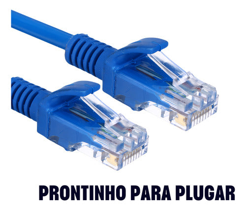 Cabo De Rede 3 Metros Lan Internet Crimpado Rj45 Cat5e Azul