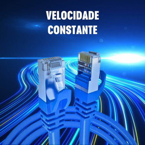Cabo De Rede 15 Metros Lan Internet Crimpado Rj45 Cat5e Azul