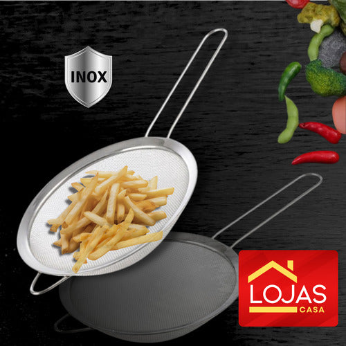 Escumadeira Peneira Redonda Fritura Pastel Batata Legumes 26