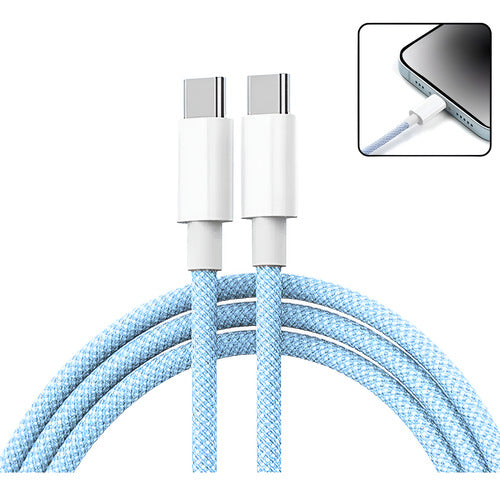 Cabo Tipo C Usb Para iPhone 16 15 Pro Max Trançado Colorido
