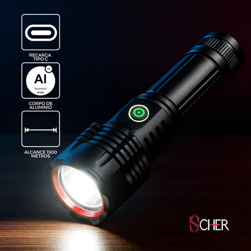 Lanterna Tática Sabre De Luz Led Militar Mais Forte Do Mundo