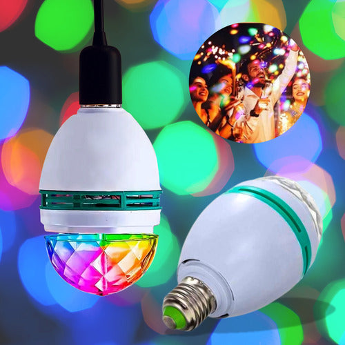 Lâmpada De Festa Led Rgb Giratória Colorida Globo De Luz