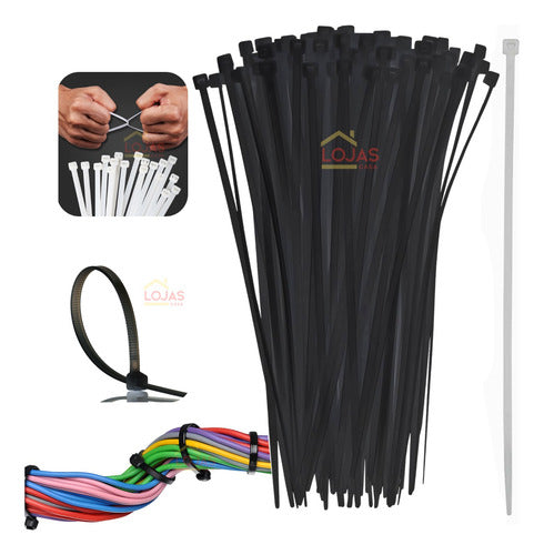 Abraçadeira Nylon 200mm X 4,8mm Enforca Gato Pack 100 Un.