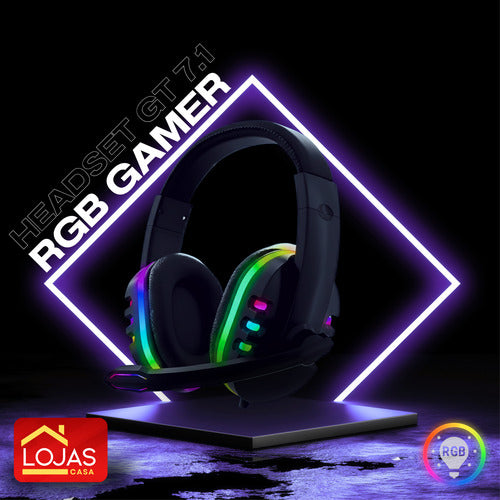 Fone Gamer 7.1 Rgb Som Imersivo 360 Jogos Pc Ps4/5 Xbox On