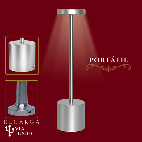 Luminária Abajur Touch Led Portátil S/ Fio Recarregável Luxo