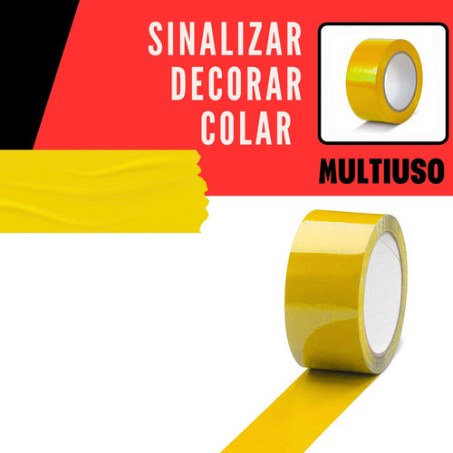 Rolo Durex Grande Adesivo 45m X 45mm Sinalizar Fita Multiuso