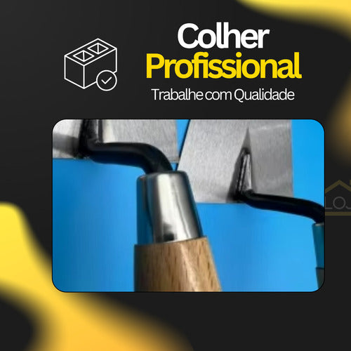 Colher Pedreiro Profissional Triangular Para Quinas Esquadro
