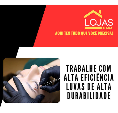Luvas Nitrilicas Na Cor Preta 100 Unid. Uso Geral Sem Talco
