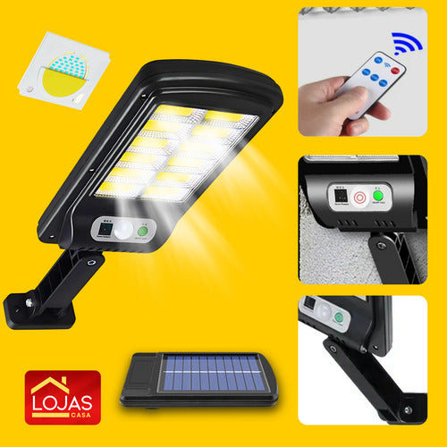 Poste Energia Solar Led Sensor Presença Super Forte Holofote