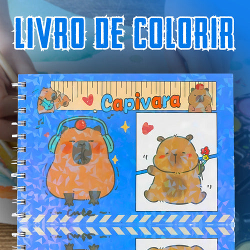 Livro Para Colorir Pintura Desenho Cute Capivara Goods