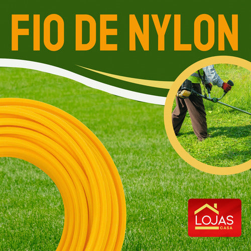 Fio De Nylon Roçadeira Cortar Grama 3mm Quad 15m Amarelo