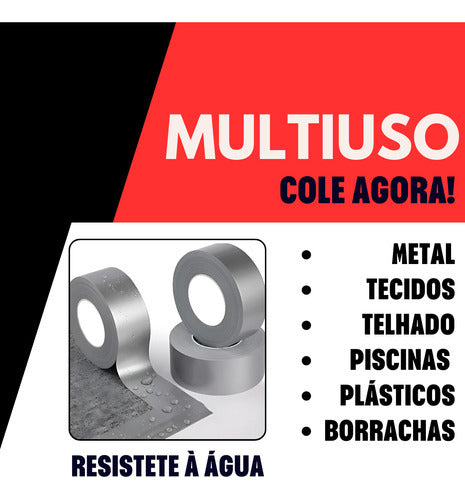 Rolo Fita Adesiva Silver Tape Multiuso Prova Dágua 10 Metros
