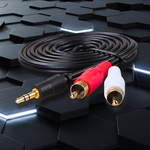 Cabo Adaptador Rca+p2 Cabo Auxiliar De Som P2 Rca Áudio Automotivo Lojas Casa Cabo P2 Para Rca Preto Do 1.5m
