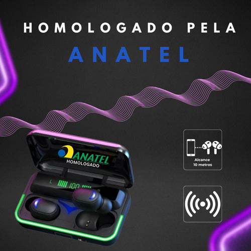 Fone De Ouvido Premium Bluetooth 5.3 Sem Fio Powerbank Luxo