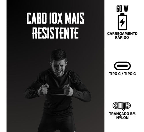 Cabo Usb C Tipo C Para iPhone 15 Pro 15 16 Pro Max Trançado