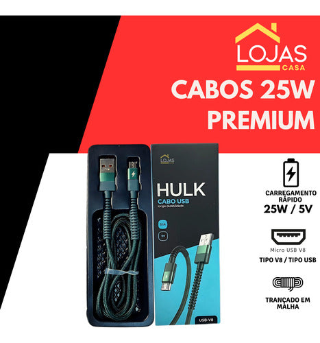 Cabo Recarga Controle Ps4 Usb V8 Trançado Resistente Tático