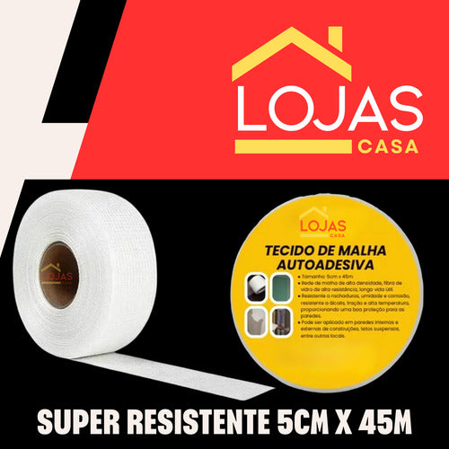 Fita Telada De Malha Fibra Drywall Reparos Rachaduras Parede