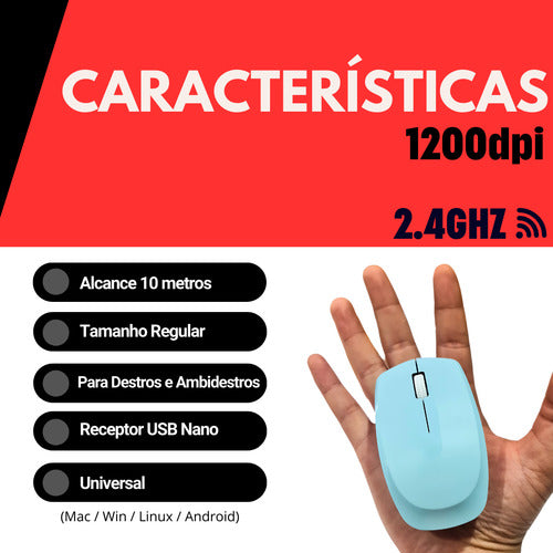 Mouse Sem Fio Sensor Óptico Profissional Confortável Cmos Un