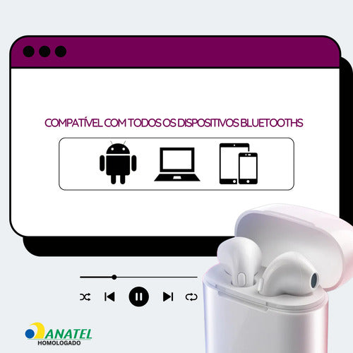 Fone De Ouvido Bluetooth Sem Fio Compatível Android