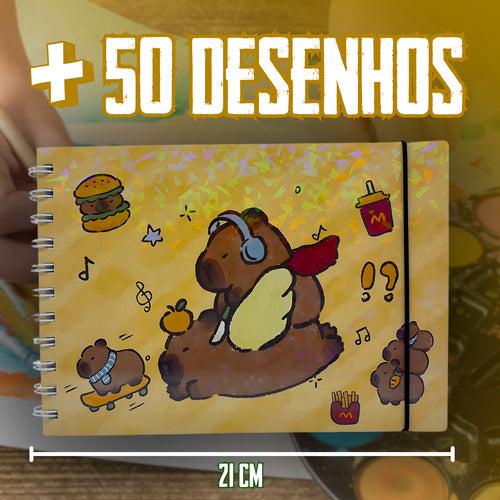 Livro Para Colorir Pintura Desenho Cute Capivara Goods