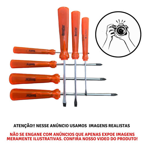 Kit Ferramentas Chave Philips Fenda Imantada Bestfer 7 Peças
