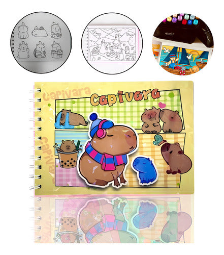 Livro Para Colorir Pintura Desenho Cute Capivara Goods