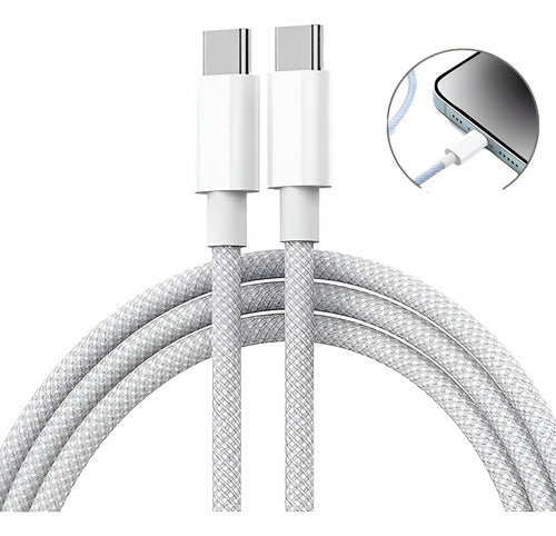 Cabo Usb C Tipo C Para iPhone 15 Pro 15 16 Pro Max Trançado