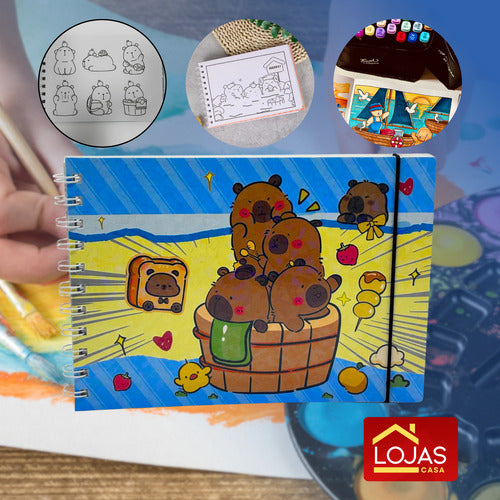 Livro Para Colorir Pintura Desenho Cute Capivara Goods