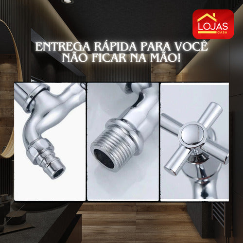 Torneira Parede Jardim Tanque Mangueira Cozinha Lavabo Inox
