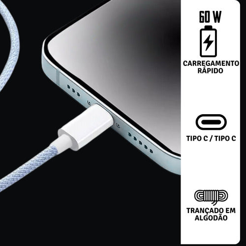 Carregador Fonte Turbo 25w Para iPhone 15 Pro Max Com Cabo