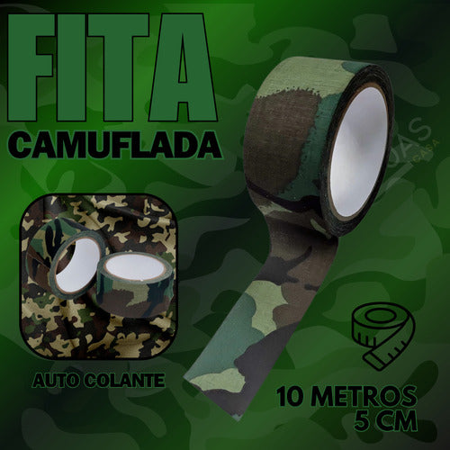 Fita Adesiva Camuflada Camuflagem Airsoft Paintbal Militar