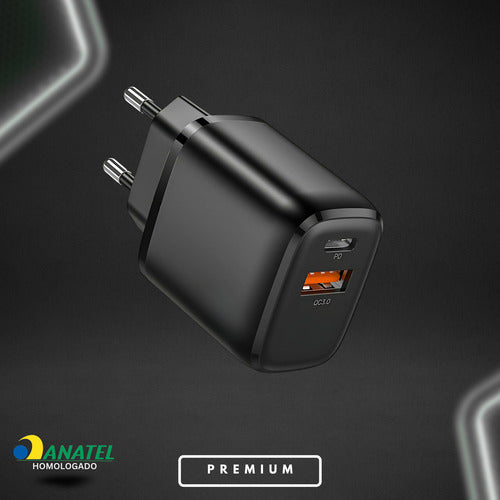 Carregador Para Motorola 48w Usb-c Duo Moto G G84 Edge Razr