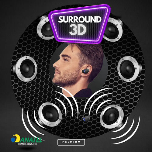 Fone De Ouvido Premium Bluetooth 5.3 Sem Fio Powerbank Luxo