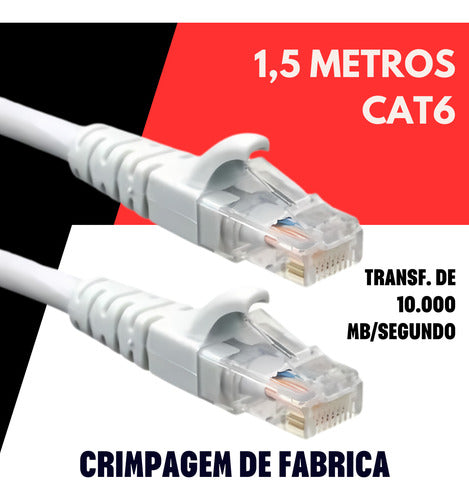 Cabo De Rede Lan Internet Crimpado Rj45 Cat6e Ultra 1,5m