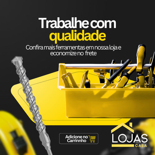 Broca Sds 12mm X21cm Vídea Para Martelete Alvenaria Concreto